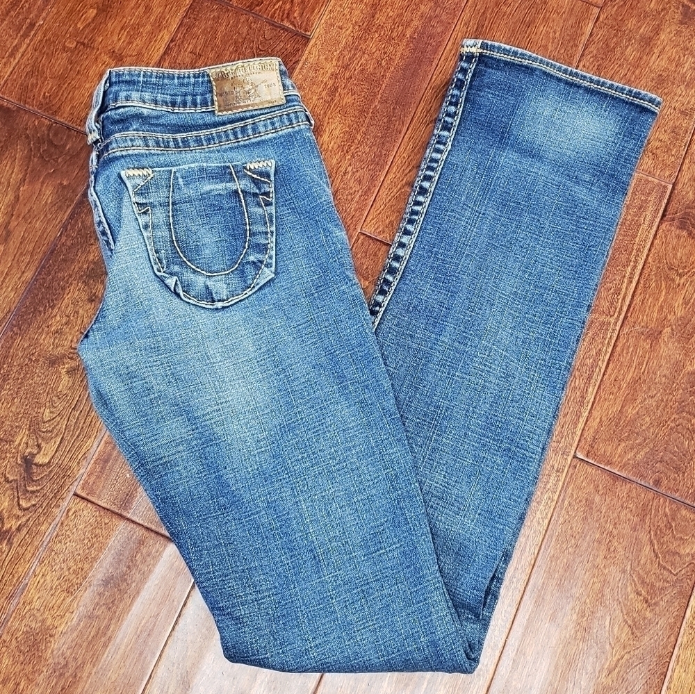 True Religion Jeans Distressed Style# W102162E6 Size 27 Johnny Big T
